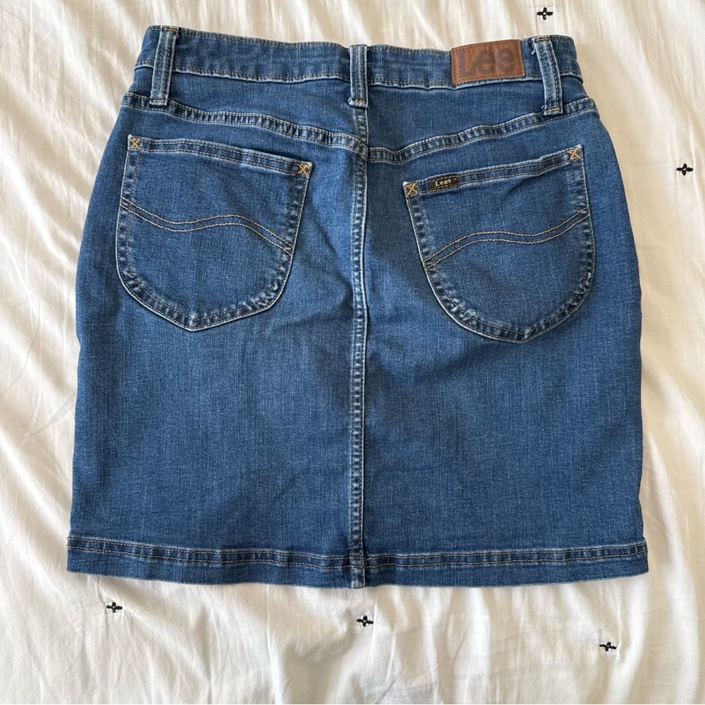 Lee Women's Classic Blue Jean Pencil Skirt Size 6 Medium Vintage - Picture 3 of 9